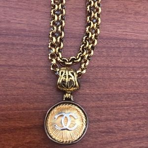 Authentic CHANEL Button Up-Cycled Necklace